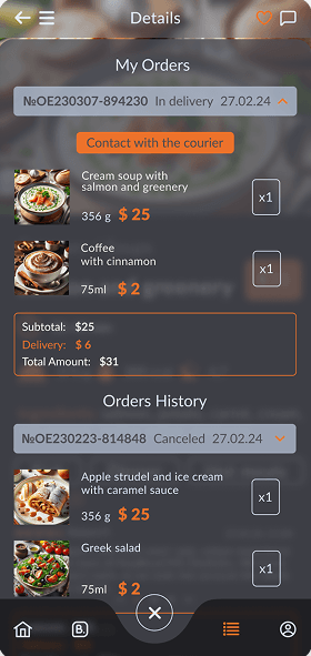 Order history