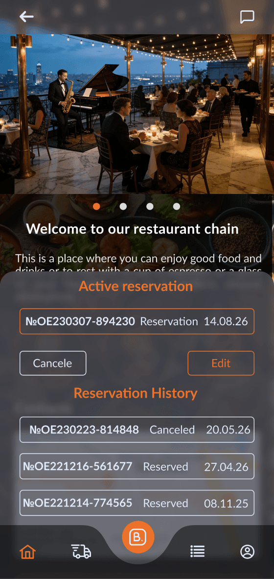 Booking history